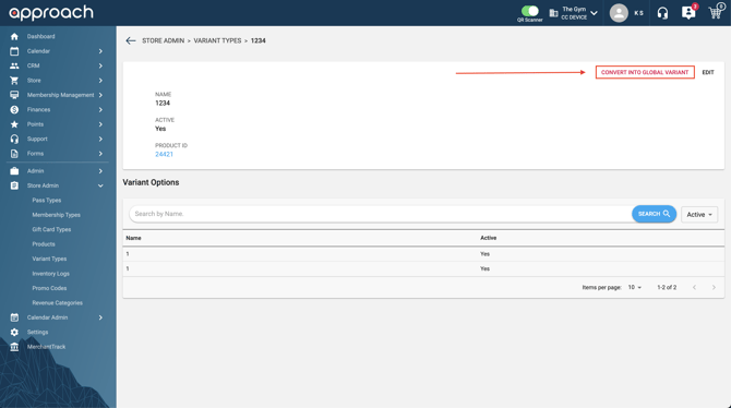 Convert to Global Variant