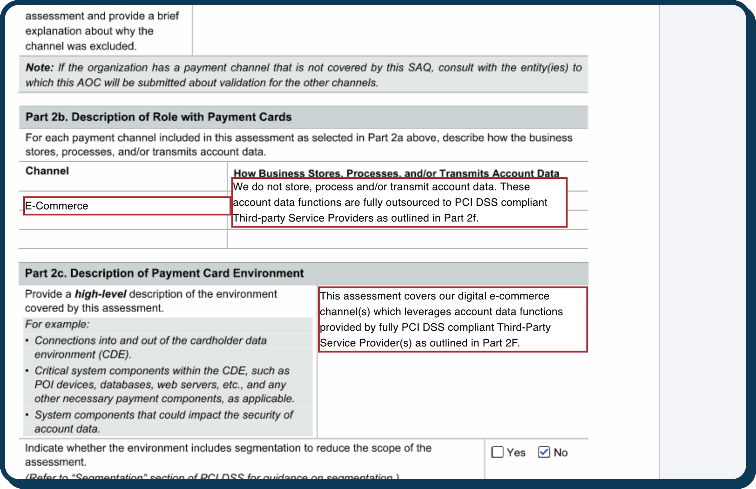 Completing the PCI SAQ A form for Adyen